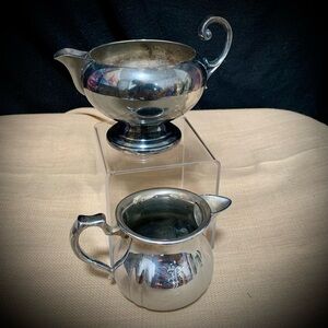 Vintage Silverplate Creamer Set – Amsterdam Silver Co & EPCA Bristol by Poole